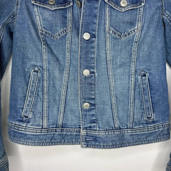 Talbots Classic Denim Jean Jacket Women’s Petite Vintage Wash Blue - Picture 6 of 15